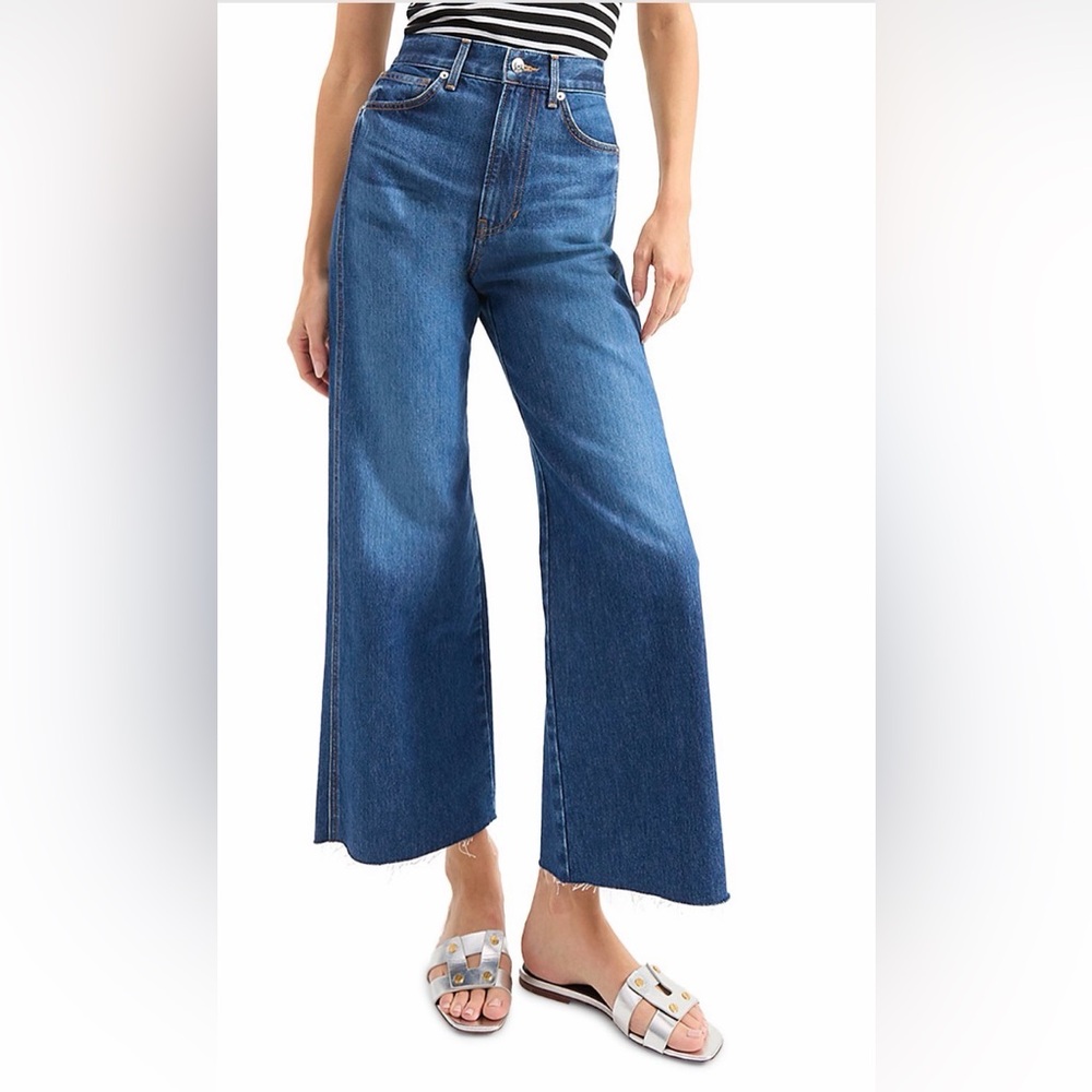 Veronica Beard Taylor Wide Leg Crop Jeans